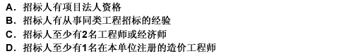 （2009年真题)某燃气项目招标人自行招标应具备的条件不包括（）。(2009年真题)某燃气项目招标人