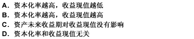 采用收益法评估资产时，收益法中的各个经济参数存在的关系是（）。