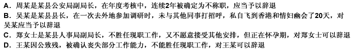 关于公务员的辞退制度，以下说法不正确的有：（） 