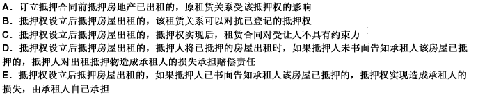 下列关于房地产抵押涉及的出租问题，表述正确的有（）。 此题为多项选择题。请帮忙给出正确答案和分析，谢