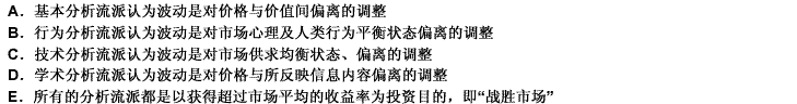 各投资分析流派对证券价格波动原因的解释，正确的是（）。 此题为多项选择题。请帮忙给出正确答案和分析，