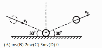 一质量为m的小球和地面碰撞，开始的瞬时速度为v1，碰撞结束的瞬时速度为v2，如图所示，若v1=v2=