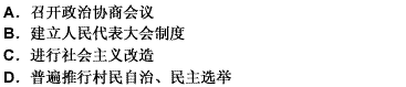 20世纪50年代，我国推动民主制度建设的主要举措是（）。 