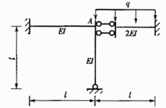 下图所示结构用位移法计算时，若取节点A的转角为Z1（顺时针)，则r11为（)。下图所示结构用位移法计