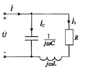 图示电路中，电流有效值I1=10A，IC=SA，总功率因数cosφ为1，则电流I是（)。A．2A B