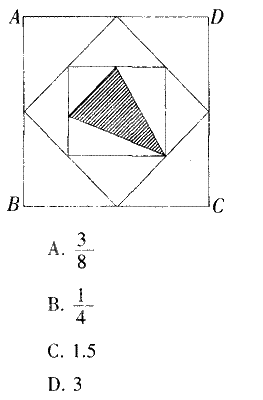 图中大正方形ABCD的面积是l6，其他点都是它所在边的中点，问阴影三角形面积是多少？ 请帮忙给出正确