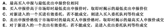 连续竞价时，成交价的决定原则为（）。