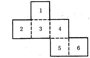 将下边的箔片沿虚线折起来，便可做一个正方体。问这个正方体的3号面对面是几号面？（）请帮忙给出正确答案