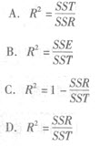 样本判定系数R2的计算公式是（）。