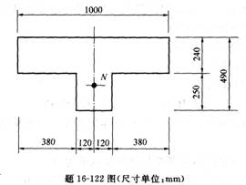 某带壁柱砖墙及轴向压力的作用位置如图所示，设计时，轴向压力的偏心距e不应大于多少？ A．161mm 