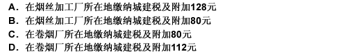 位于某市的卷烟生产企业委托设在县城的烟丝加工厂加工一批烟丝，提货时，加工厂代收代缴的消费税为1600