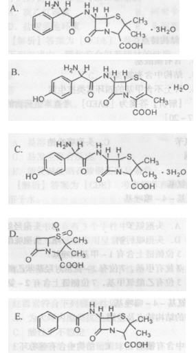 根据下列选项，回答 112～115 题： 第 112 题 青霉素的化学结构为（）。根据下列选项，回答