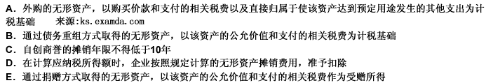 根据企业所得税法的规定，下列关于无形资产的税务处理正确的有（）。 此题为多项选择题。请帮忙给出正确答