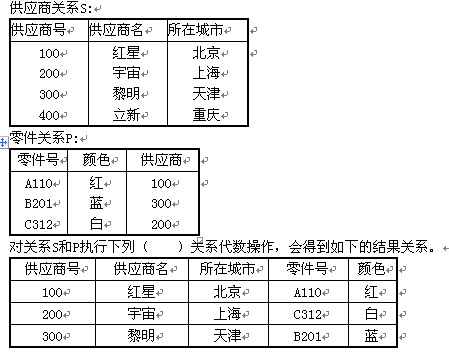 基于如下供应商关系S和零件关系P。它们的主码分别是“供应商号”和“零件号”，而且，零件关系P的属性“