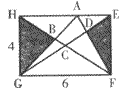 在右图的长方形中，长和宽分别是6cm和4cm，阴影部分的面积和是10cm2，求四边形ABCD的面积为