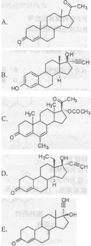 左炔诺孕酮的化学结构式是（）。 