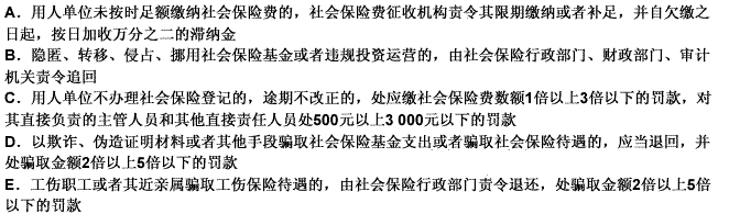 下列关于社会保险法律责任，说法正确的是（）。