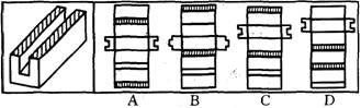 右面所给的四个选项中，哪一项能够折成左侧给定图形？