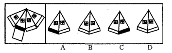 右面所给的四个选项中，哪一项不能由左边给定的图形折成？