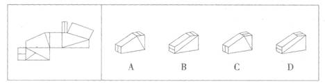 左边给定的是纸盒的外表面，下面哪一项能由它折叠而成？