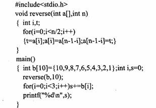 以下程序运行后的输出结果是（）。A)27 B)6 C)25 D)30以下程序运行后的输出结果是（）。
