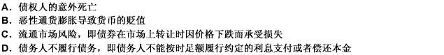 下列选项中，不属于导致债券不能回收投资的风险的是（）。 此题为多项选择题。请帮忙给出正确答案和分析，