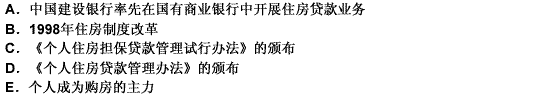 个人住房贷款真正快速发展的标志是（）。