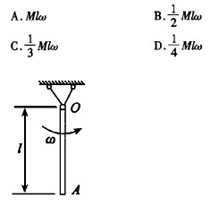 匀质杆OA质量为M，长为l，角速度为ω，如图所示。则其动量大小为（)。匀质杆OA质量为M，长为l，角