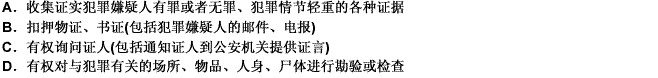 下列屬于公安機(jī)關(guān)偵查權(quán)力的組成的是（）。 