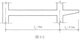 根据以下资料，回答61~63题。 某一带悬挑端的单跨楼盖梁如图6－2所示，使用上对挠度有较高要求，设