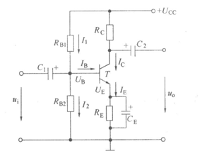 分压偏置单管放大电路如图所示，图中发射极旁路电容CE因损坏而断开，则该电路的电压放大倍数将： A分压