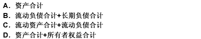 资产负债表上的负债合计应等于（）。