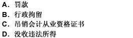 下列各项中，属于《中华人民共和国会计法》规定的行政处罚的形式有（）。此题为多项选择题。请帮忙给出正确