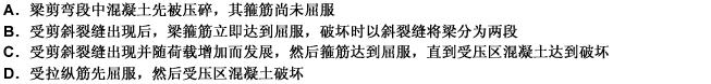 箍筋配置数量适当的钢筋混凝土梁，其受剪破坏形式为下列何种？（） 