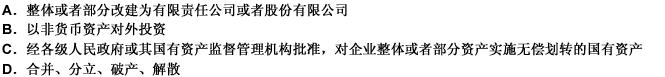 企业有下例（）行为的，可以不对相关国有资产进行评估。