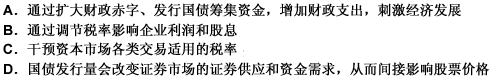 财政政策是政府的重要宏观经济政策，其对股票价格的影响表现在（）。 此题为多项选择题。请帮忙给出正确答