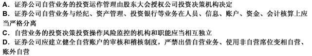 下列关于证券公司从事证券自营业务的说法正确的是：（）。（1分题)下列关于证券公司从事证券自营业务的说