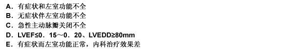 主动脉瓣关闭不全瓣膜置换术适应证不包括反流严重并且（）。