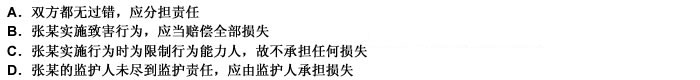 张某患间歇性精神病，一日走到桥上突然病发，将王某停放在桥上的摩托车推进河中，王某打捞并修理摩托车花费