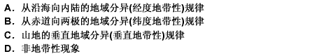 读“中国局部地区示意图”，回答下题。 自然景观A—B—C的变化体现了（）。读“中国局部地区示意图”，