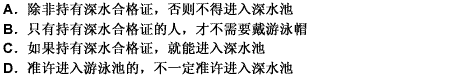 小林因未戴泳帽被拒绝进入深水池。小林出示深水合格证说：根据规定我可以进入深水池。游泳池的规定是：不戴