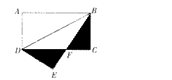 如右图所示，长方形长4，宽2，现沿其对角线BD对折得到一几何图形，试求图形阴影部分的面积？（）  请