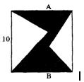 如图所示的正方形的边长为10，AB与正方形的底边垂直，那么图中阴影部分的面积是（）。请帮忙给出正确答