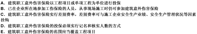 下列关于建筑职工意外伤害保险的论述中，正确的是（）。 此题为多项选择题。请帮忙给出正确答案和分析，谢