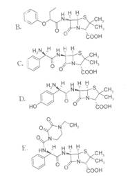 回答下列各问题 氨苄西林的化学结构是 （）回答下列各问题   氨苄西林的化学结构是 （） 请帮忙给出