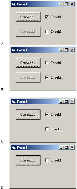 在窗体上有如右图所示的控件，各控件的名称与其标题相同，并有如下程序： Private Sub For