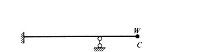 图示梁自重不计，在集中重量w作用下，C点的竖向位移，则该体系的自振周期为： A．0．032s B．0