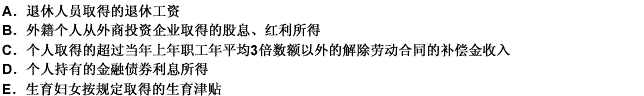 在下列各项所得中，可以暂免征收个人所得税的是（）。