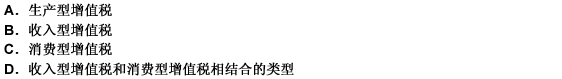 增值税分为生产型增值税、收入型增值税和消费型增值税三种类型，我国目前实行的是（）。 请帮忙给出正确答