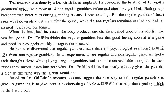 根据下列材料请回答 68～71 题： 第 68 题 Dr Griffiths’s research 
